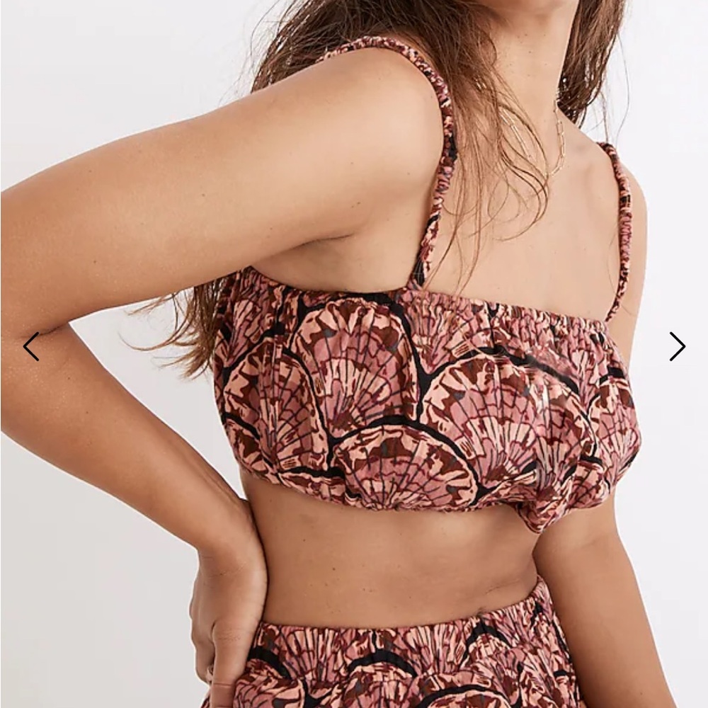 CLOSET CLOSEOUT!! Madewell Pink and Black Patterned Crop Top